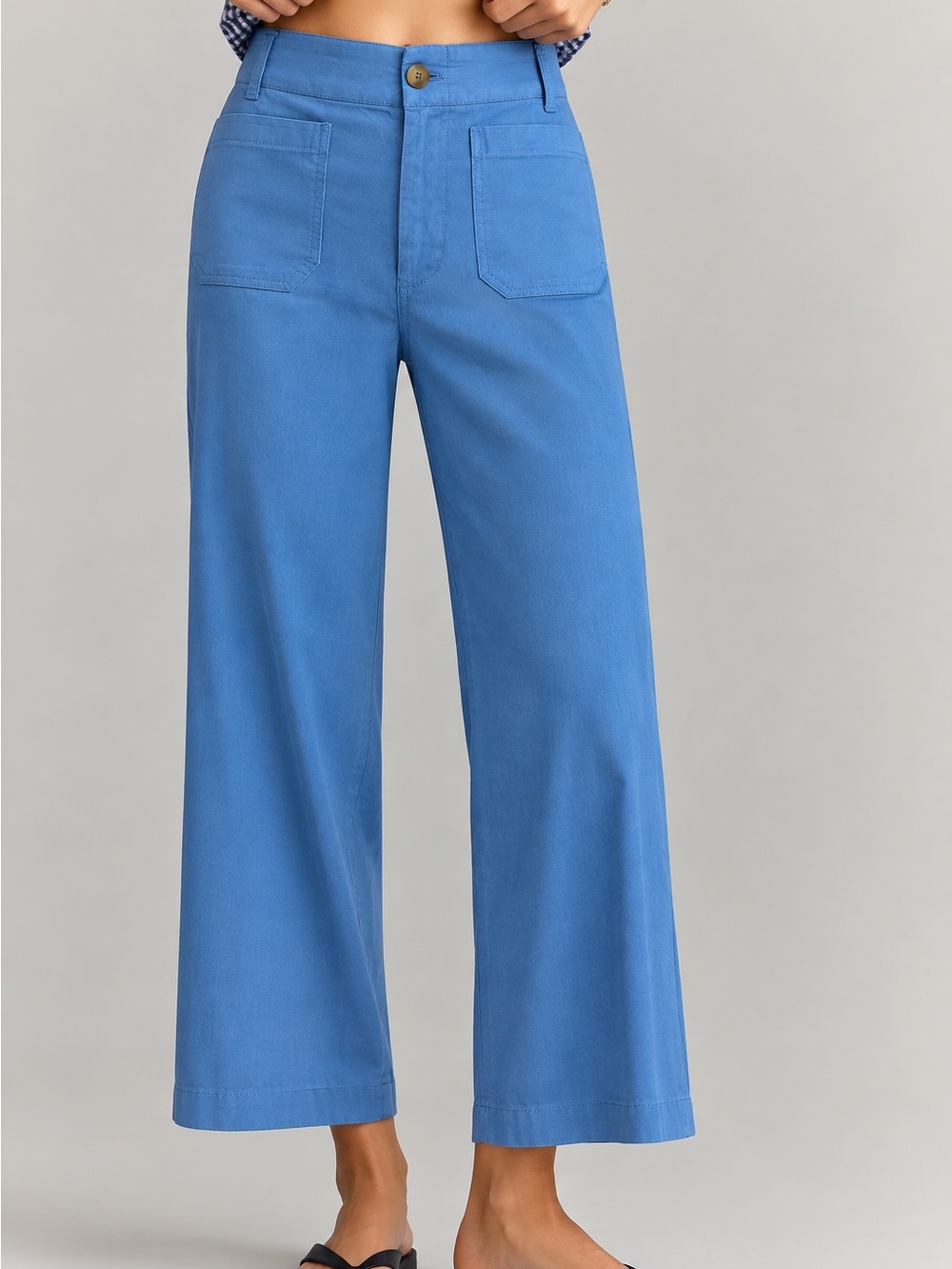 Anthropologie Maeve Colette Wide Leg Women's Jeans Crop Cornflower Blue Size 28